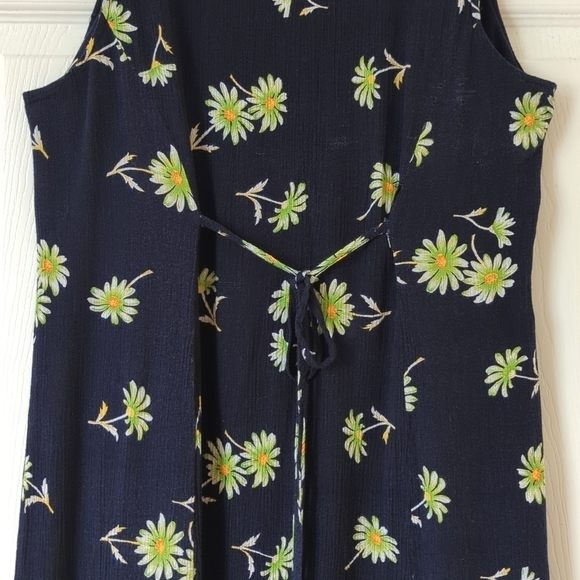 Robbie Bee 90's Vintage Classic Floral Sleeveless Scoop Neck Midi Dress Navy 10 - Picture 12 of 12